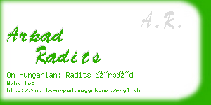 arpad radits business card